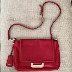 Diane von Furstenberg, DVF Red “Harper Connect" Slim Satchel laptop, iPad Bag